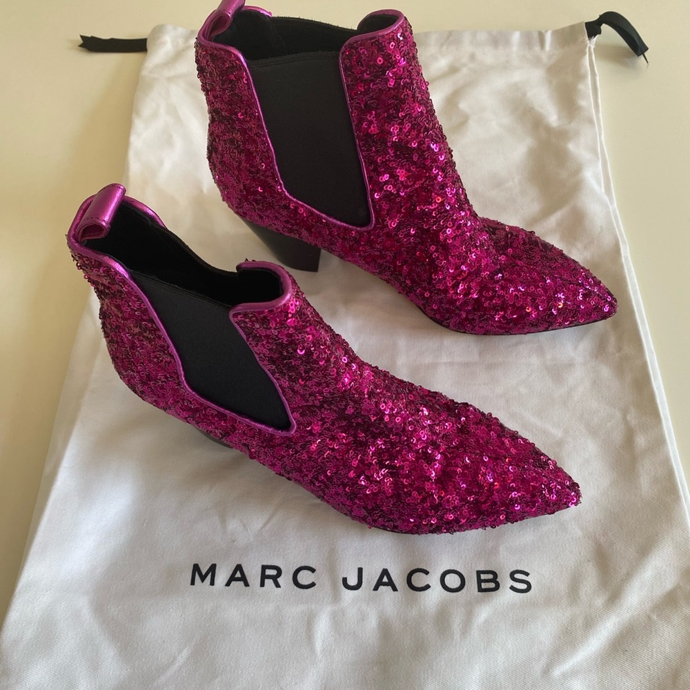Marc Jacobs Fuchsia Kim Sequin Chelsea Boot